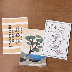 Sezane postcards, set of 3